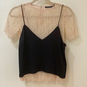 Zara Lace Top with Attached Cami